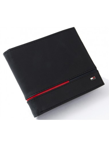 Tommy Hilfiger Men's Leather RFID Bifold Wallet - Balck